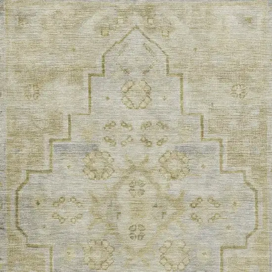 Gold And Gray Medallion Washable Area Rug With UV Protection Photo 3