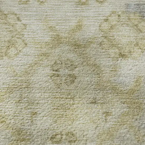 Gold And Gray Medallion Washable Area Rug With UV Protection Photo 8