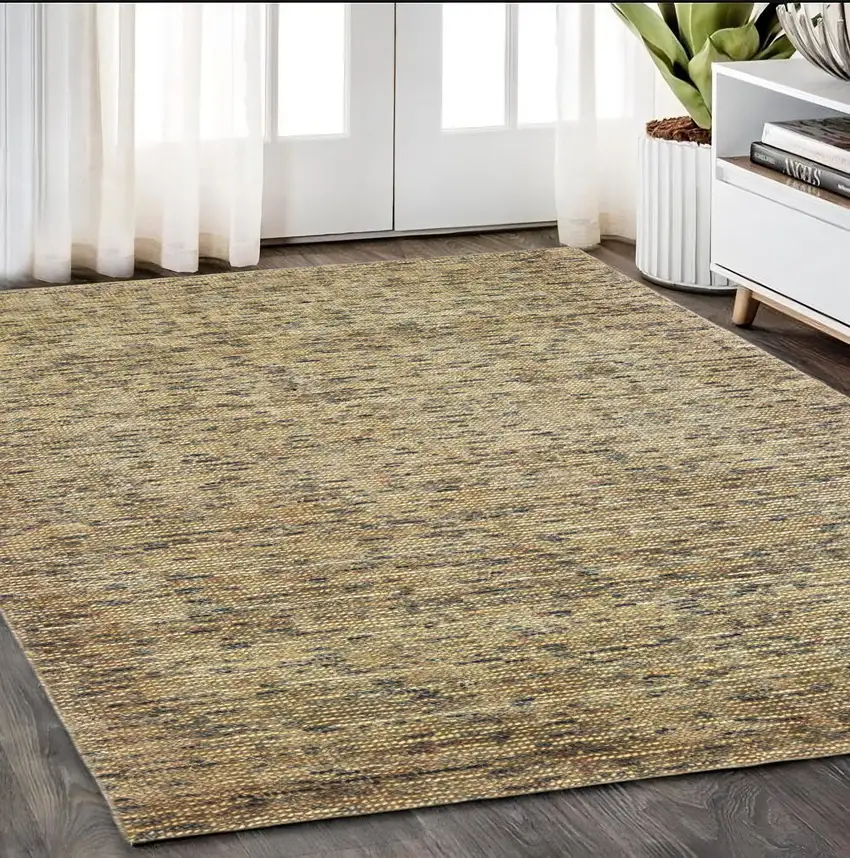Gold And Green Hand Tufted Area Rug Photo 1