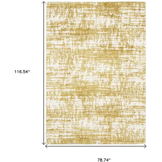 Gold And Ivory Abstract Area Rug Photo 3