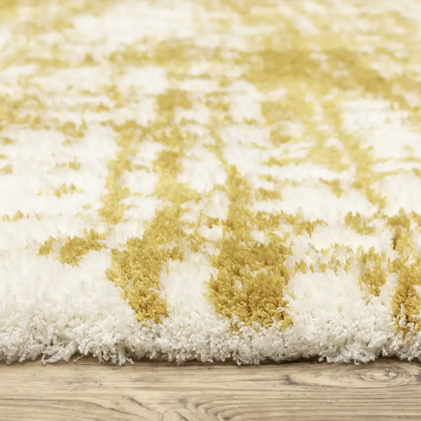 Gold And Ivory Abstract Area Rug Photo 6