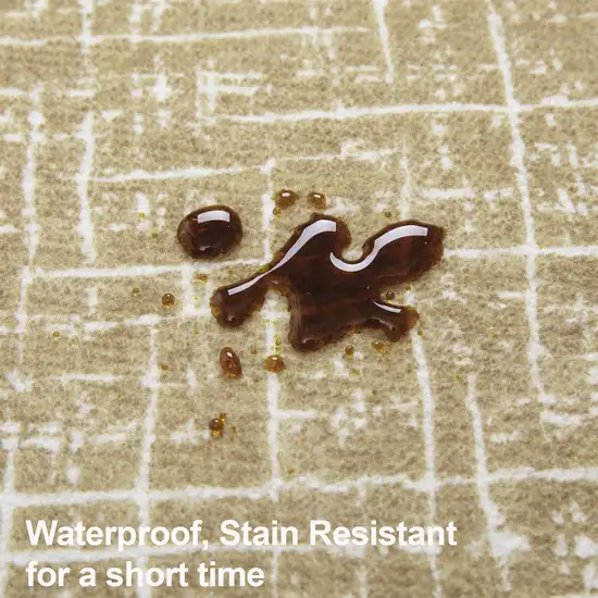 Gold And Ivory Abstract Geometric Distressed Washable Area Rug Photo 9