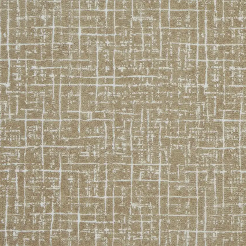 Gold And Ivory Abstract Geometric Distressed Washable Area Rug Photo 3