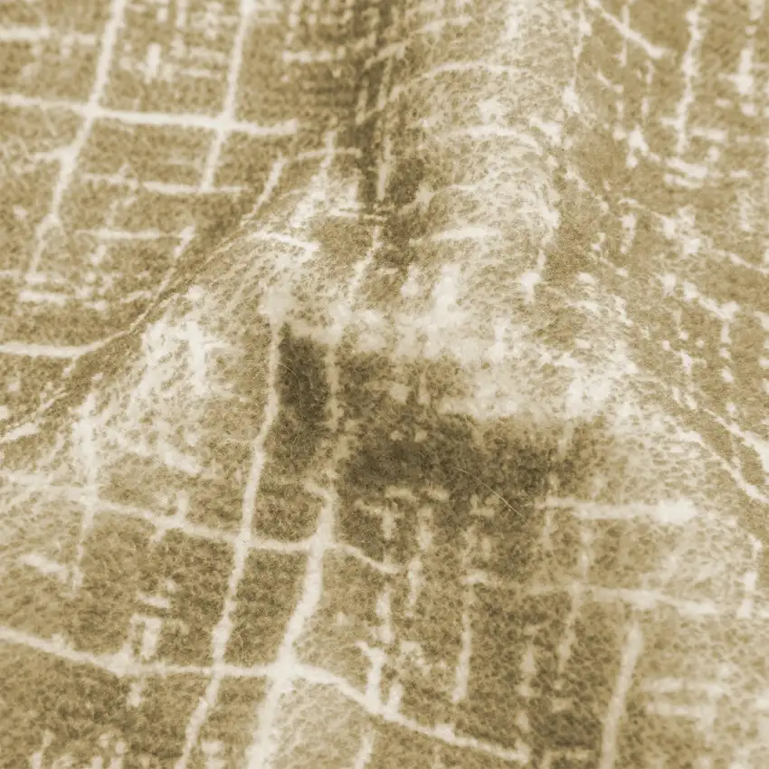 Gold And Ivory Abstract Geometric Distressed Washable Area Rug Photo 9