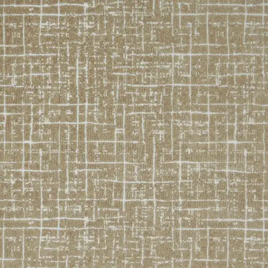 Gold And Ivory Abstract Geometric Distressed Washable Area Rug Photo 3