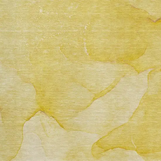 Gold And Ivory Abstract Washable Area Rug With UV Protection Photo 3