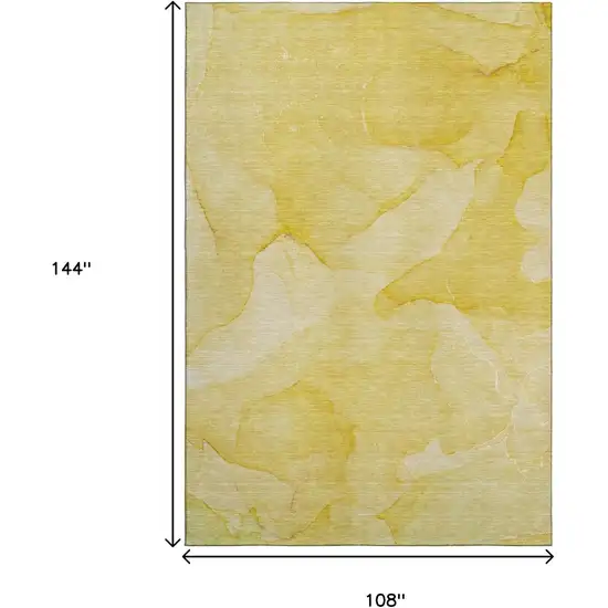 Gold And Ivory Abstract Washable Area Rug With UV Protection Photo 6