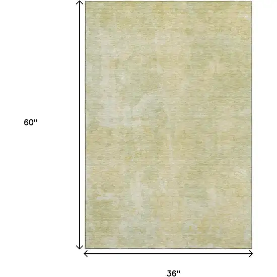 Gold And Ivory Abstract Washable Area Rug With UV Protection Photo 7