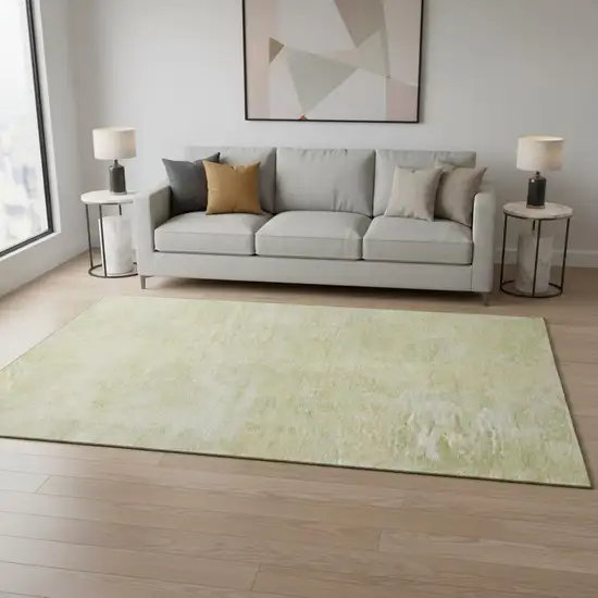 Gold And Ivory Abstract Washable Area Rug With UV Protection Photo 2