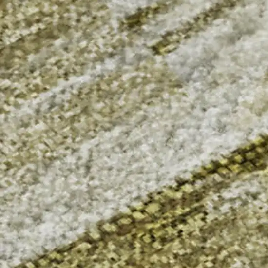Gold And Ivory Abstract Washable Area Rug With UV Protection Photo 4