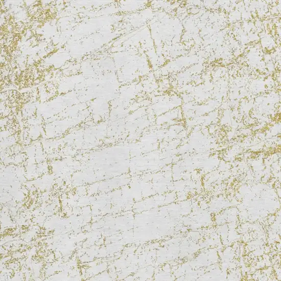 Gold And Ivory Abstract Washable Area Rug With UV Protection Photo 3