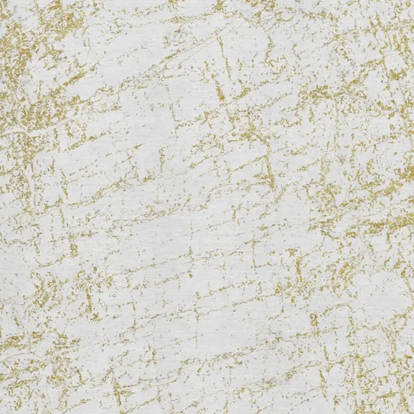 Gold And Ivory Abstract Washable Area Rug With UV Protection Photo 3