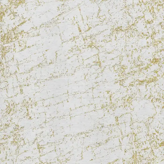 Gold And Ivory Abstract Washable Area Rug With UV Protection Photo 3