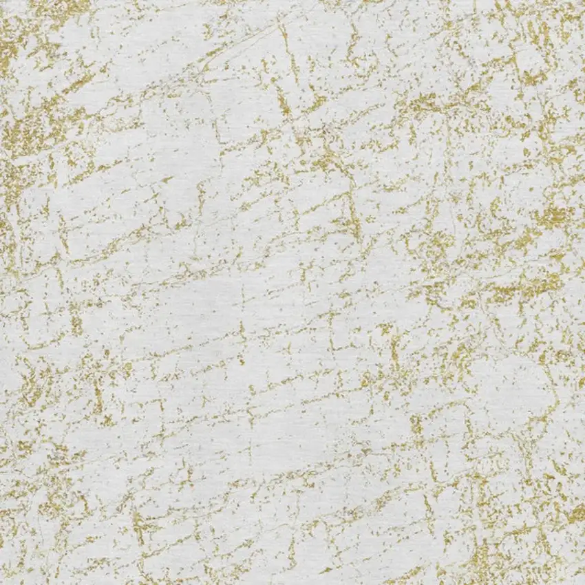 Gold And Ivory Abstract Washable Area Rug With UV Protection Photo 3