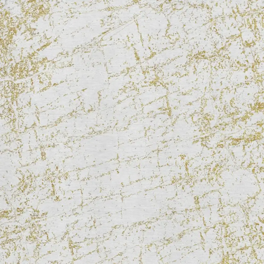 Gold And Ivory Abstract Washable Area Rug With UV Protection Photo 3