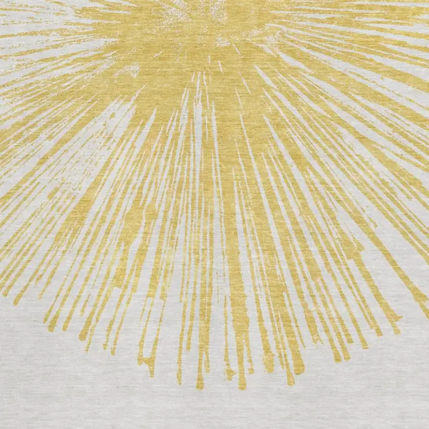 Gold And Ivory Abstract Washable Area Rug With UV Protection Photo 3