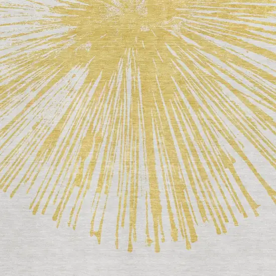 Gold And Ivory Abstract Washable Area Rug With UV Protection Photo 4