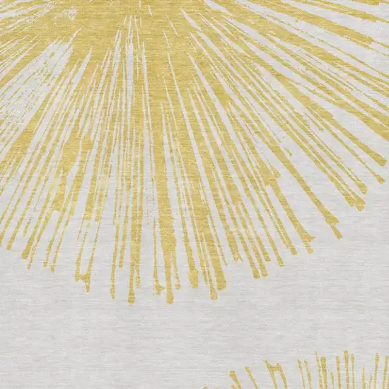 Gold And Ivory Abstract Washable Area Rug With UV Protection Photo 8