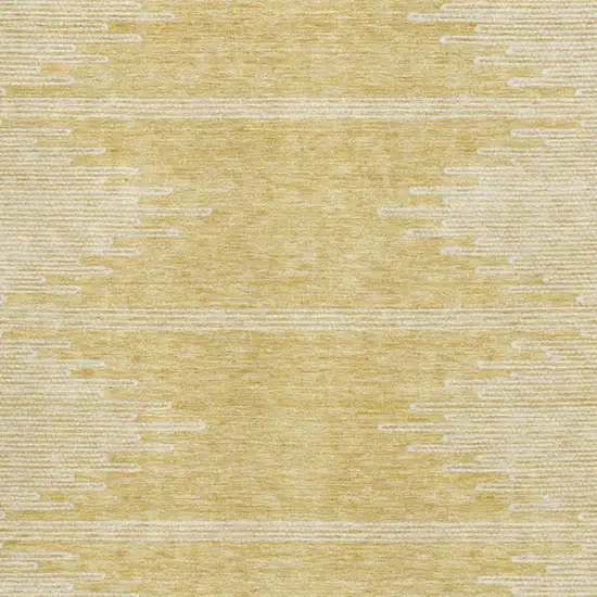 Gold And Ivory Abstract Washable Area Rug With UV Protection Photo 5