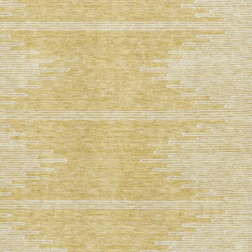 Gold And Ivory Abstract Washable Area Rug With UV Protection Photo 3