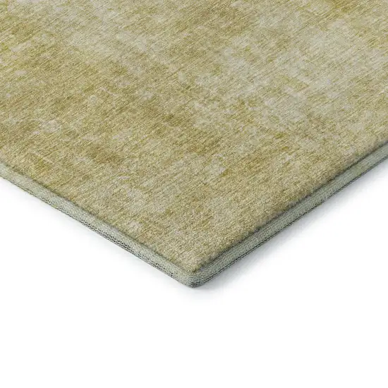 Gold And Ivory Abstract Washable Area Rug With UV Protection Photo 7