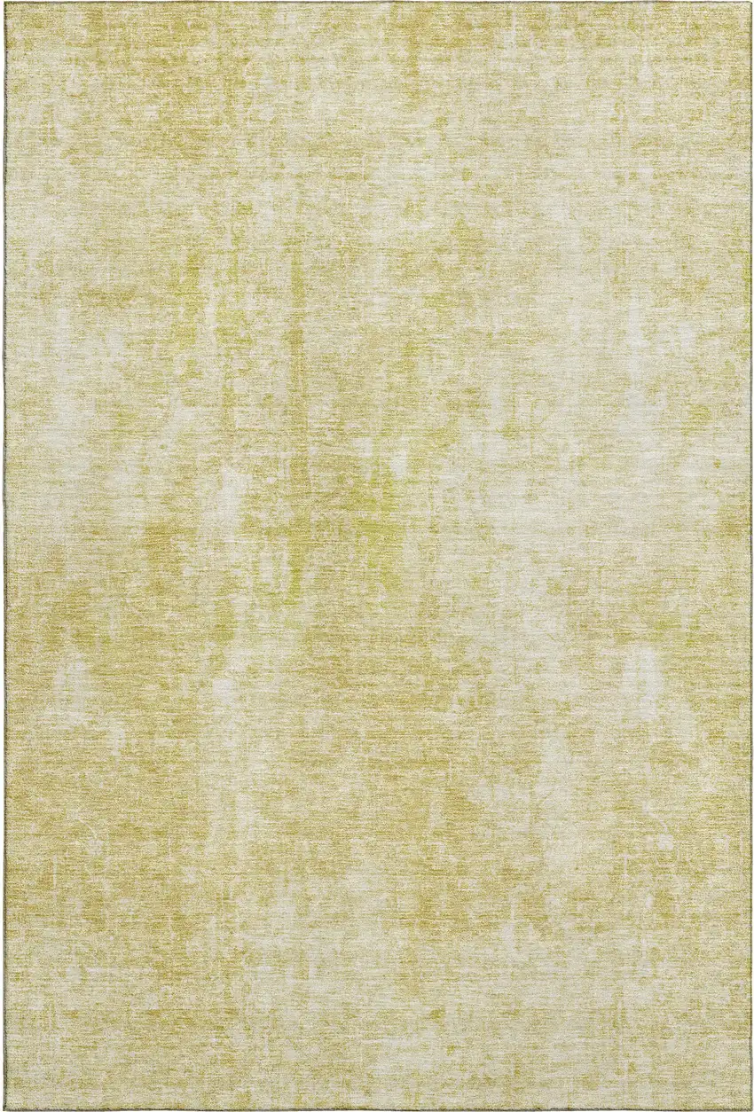 Gold And Ivory Abstract Washable Area Rug With UV Protection Photo 5