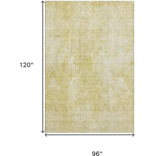 Gold And Ivory Abstract Washable Area Rug With UV Protection Photo 3