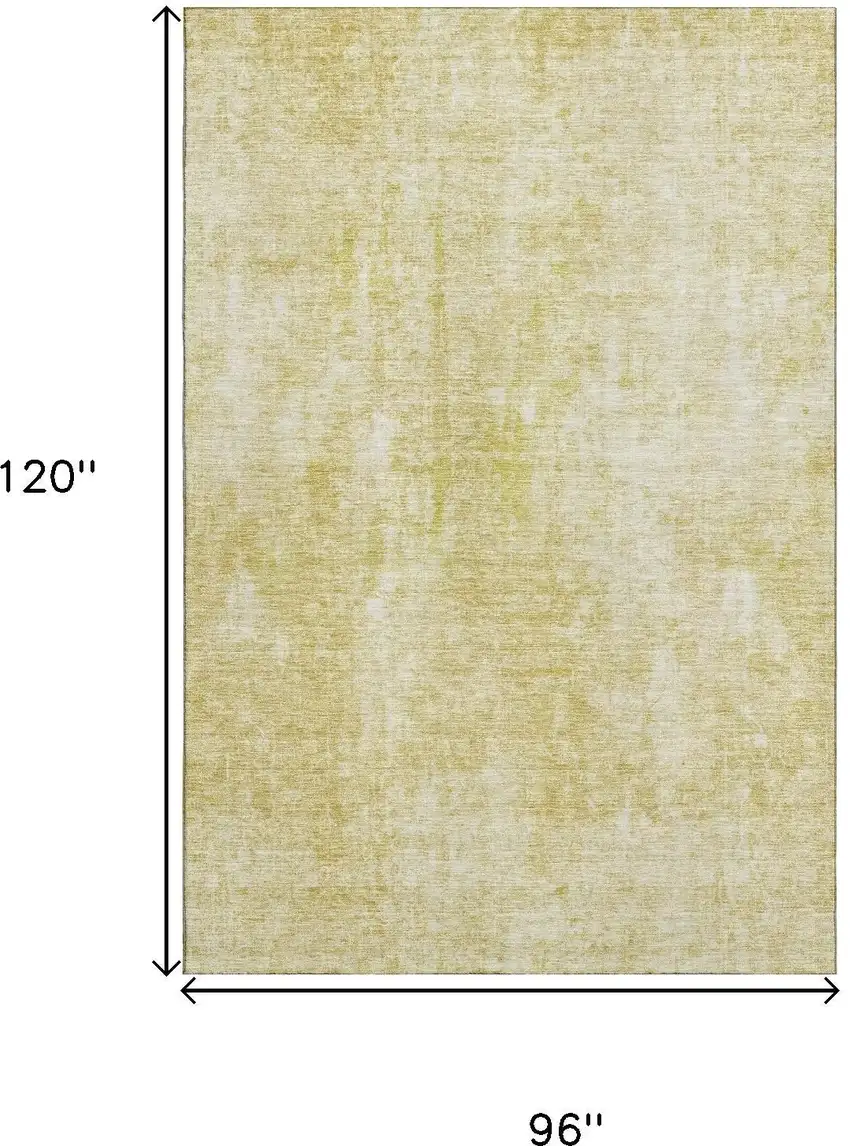 Gold And Ivory Abstract Washable Area Rug With UV Protection Photo 3