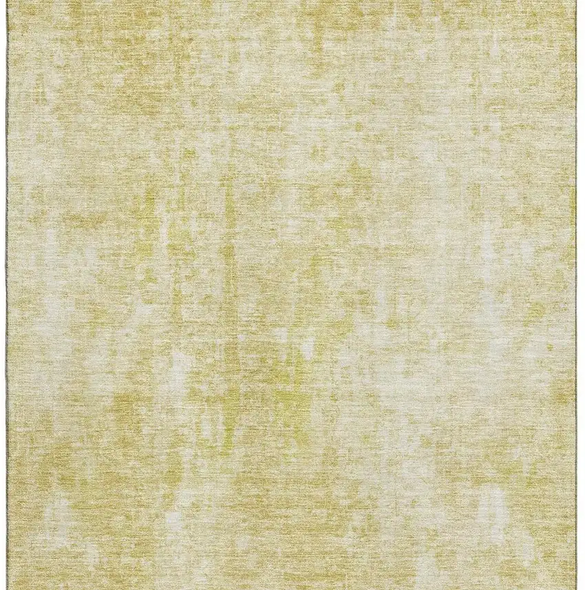 Gold And Ivory Abstract Washable Area Rug With UV Protection Photo 4