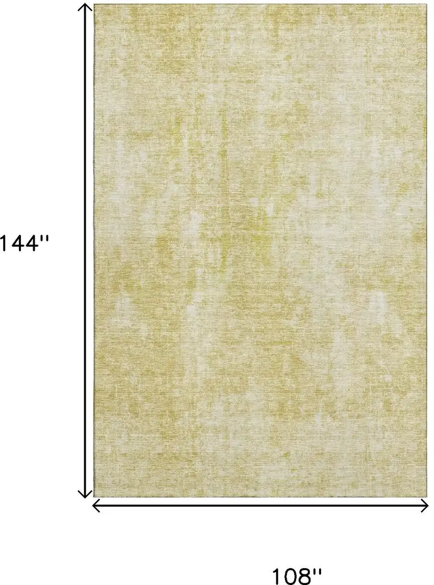 Gold And Ivory Abstract Washable Area Rug With UV Protection Photo 3