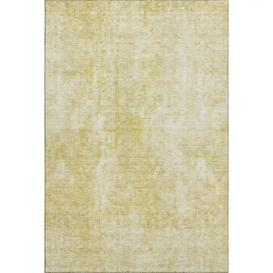 Gold And Ivory Abstract Washable Area Rug With UV Protection Photo 4