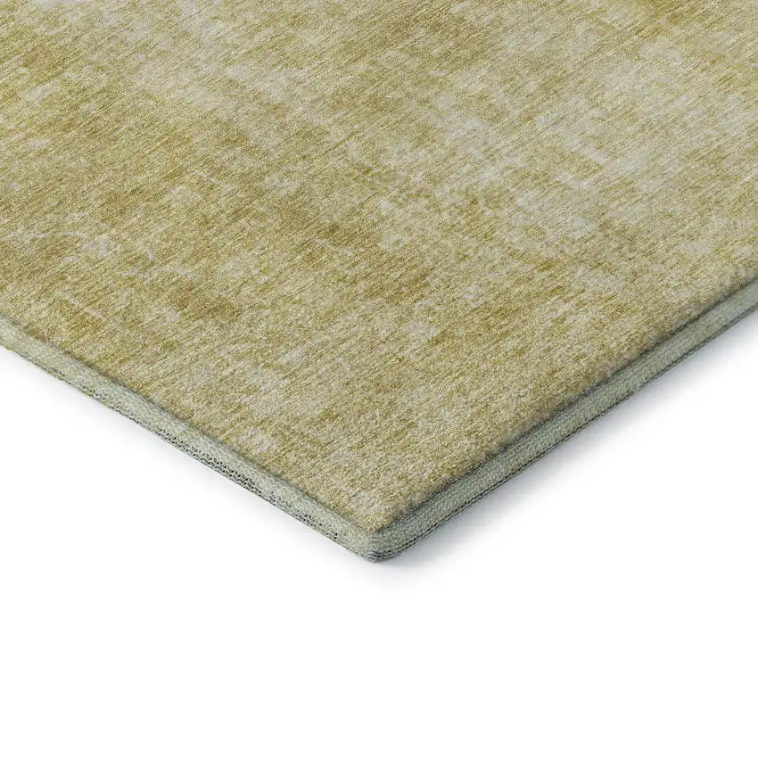 Gold And Ivory Abstract Washable Area Rug With UV Protection Photo 6