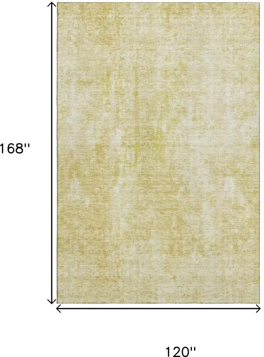Gold And Ivory Abstract Washable Area Rug With UV Protection Photo 3