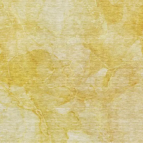 Gold And Ivory Abstract Washable Area Rug With UV Protection Photo 2