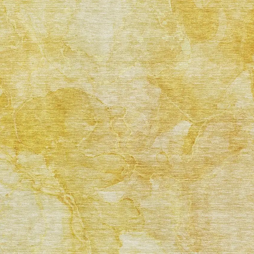 Gold And Ivory Abstract Washable Area Rug With UV Protection Photo 2