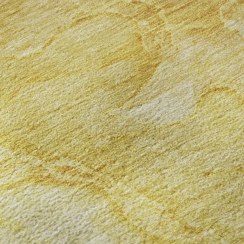 Gold And Ivory Abstract Washable Area Rug With UV Protection Photo 9