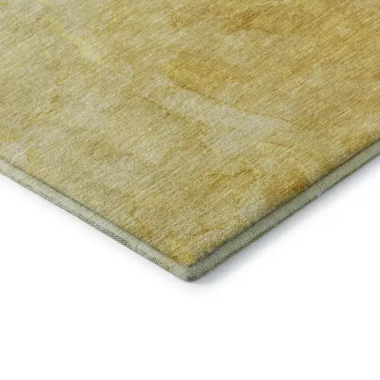 Gold And Ivory Abstract Washable Area Rug With UV Protection Photo 7