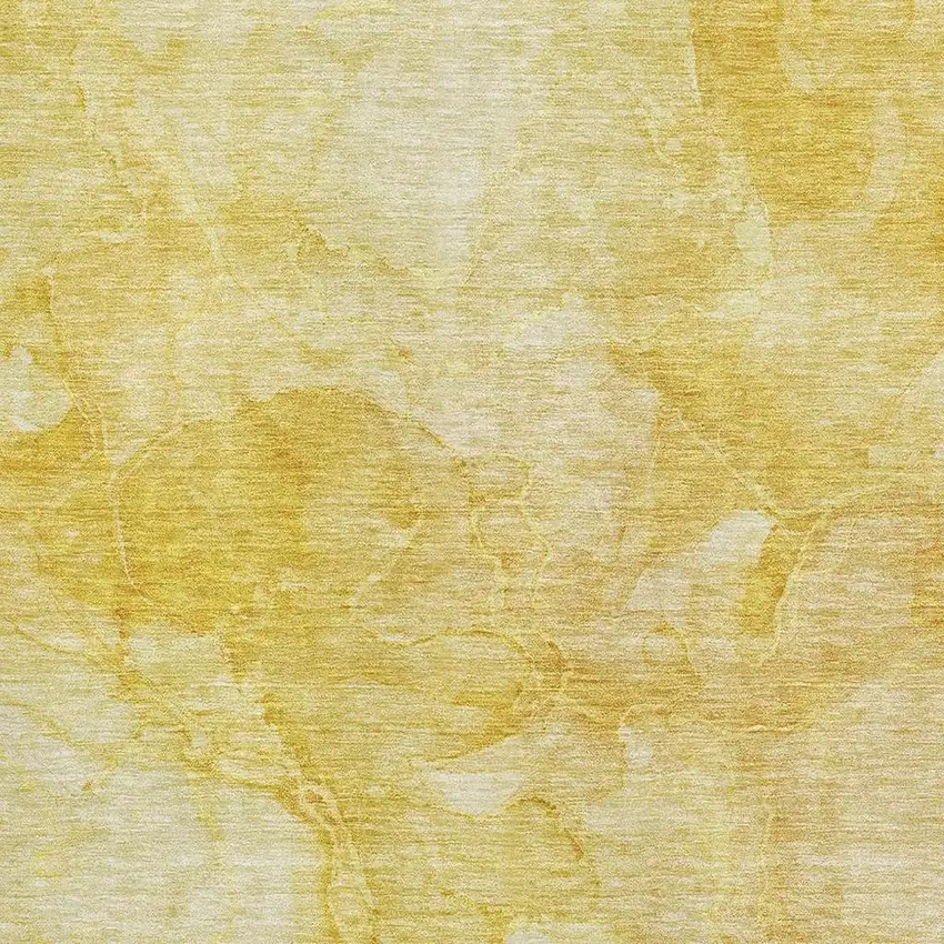 Gold And Ivory Abstract Washable Area Rug With UV Protection Photo 2