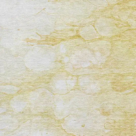 Gold And Ivory Abstract Washable Area Rug With UV Protection Photo 2