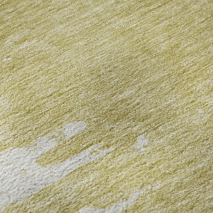 Gold And Ivory Abstract Washable Area Rug With UV Protection Photo 1