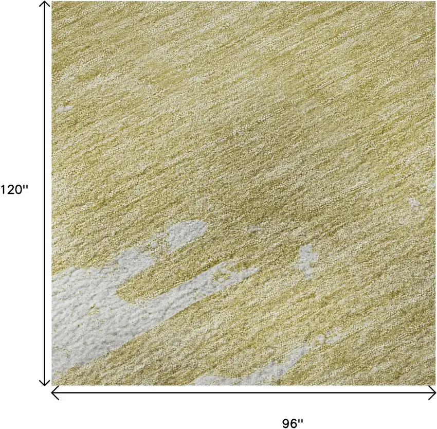 Gold And Ivory Abstract Washable Area Rug With UV Protection Photo 9