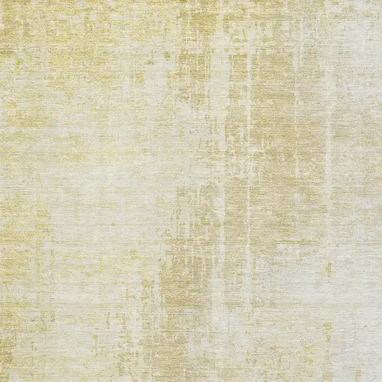 Gold And Ivory Abstract Washable Area Rug With UV Protection Photo 3