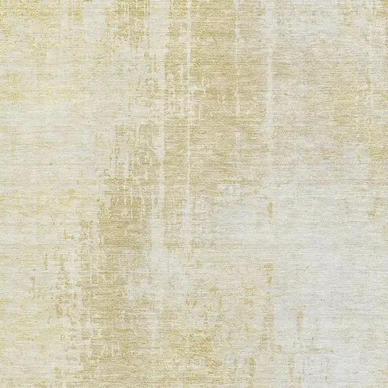 Gold And Ivory Abstract Washable Area Rug With UV Protection Photo 4
