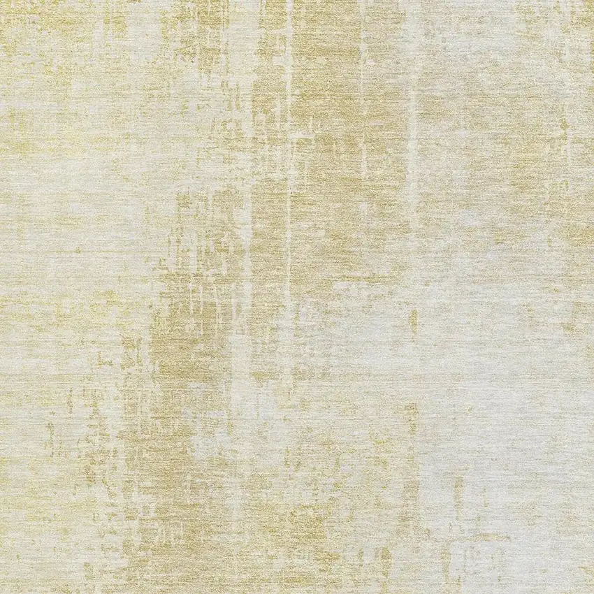 Gold And Ivory Abstract Washable Area Rug With UV Protection Photo 4