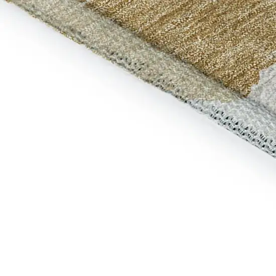 Gold And Ivory Abstract Washable Area Rug With UV Protection Photo 8