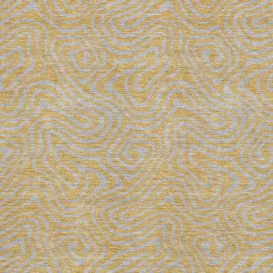 Gold And Ivory Abstract Washable Area Rug With UV Protection Photo 2