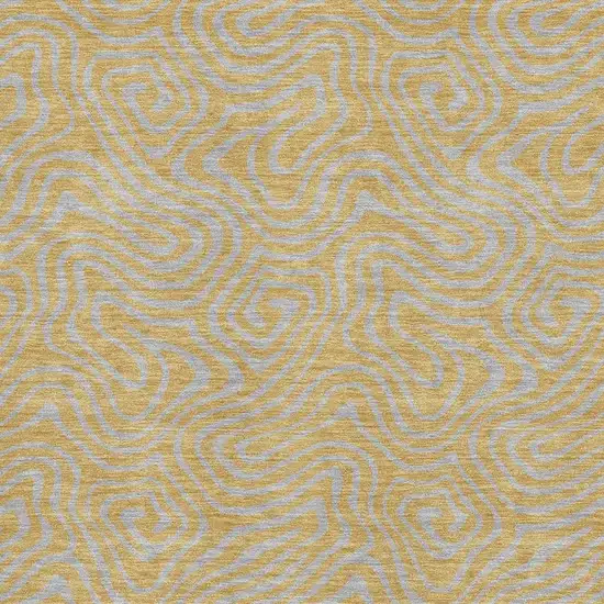 Gold And Ivory Abstract Washable Area Rug With UV Protection Photo 2