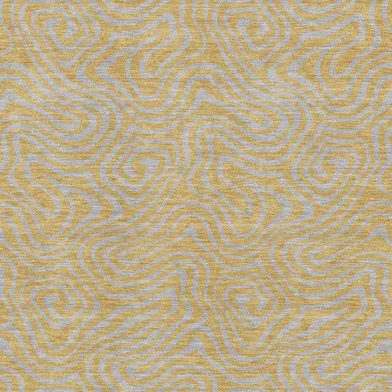 Gold And Ivory Abstract Washable Area Rug With UV Protection Photo 2