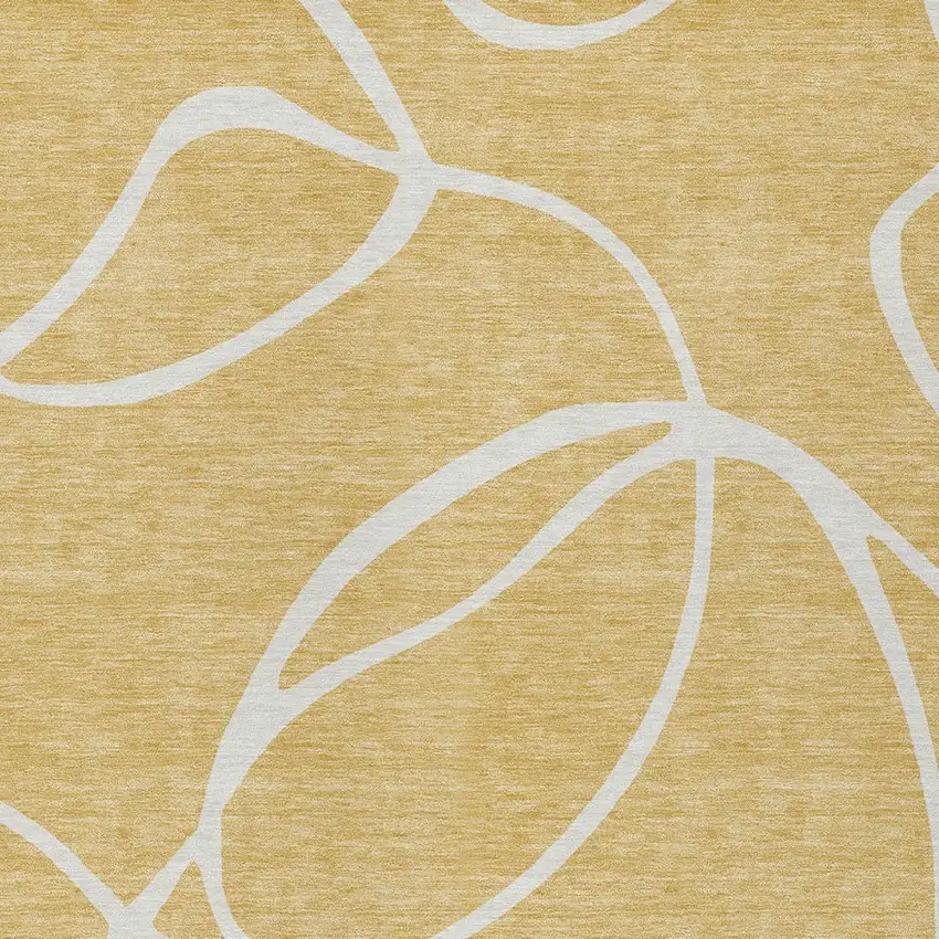 Gold And Ivory Abstract Washable Indoor Outdoor Area Rug Photo 5