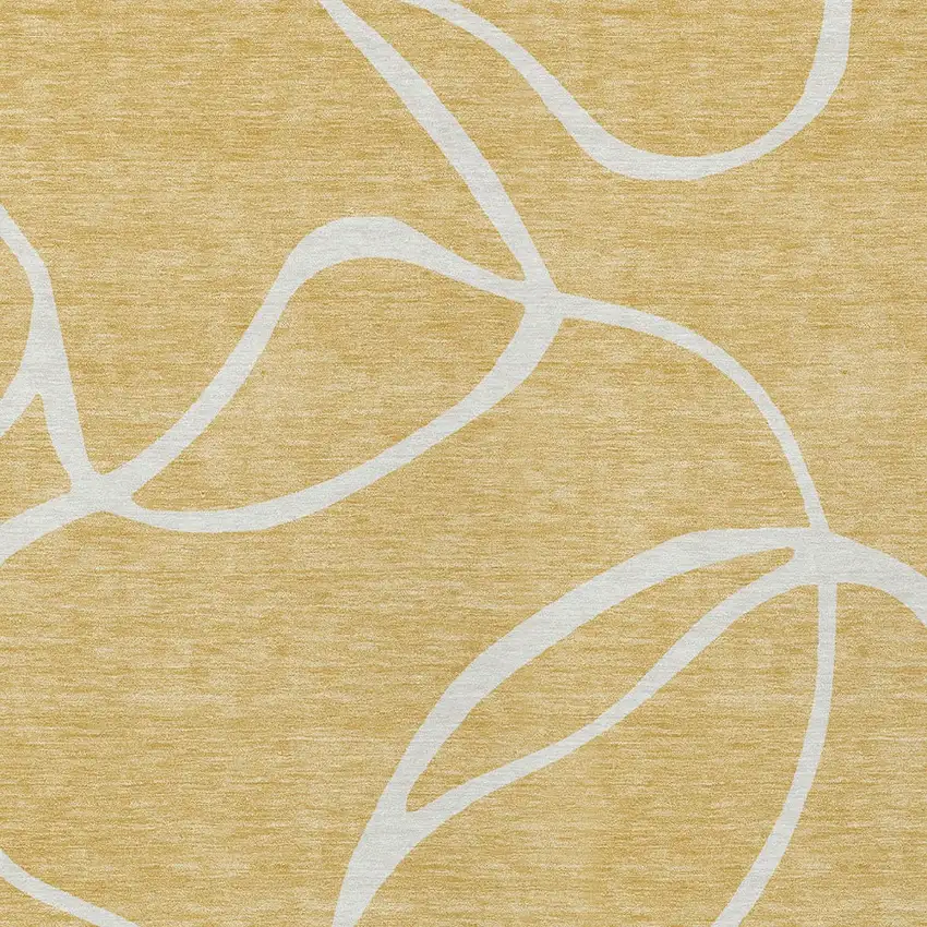 Gold And Ivory Abstract Washable Indoor Outdoor Area Rug Photo 5
